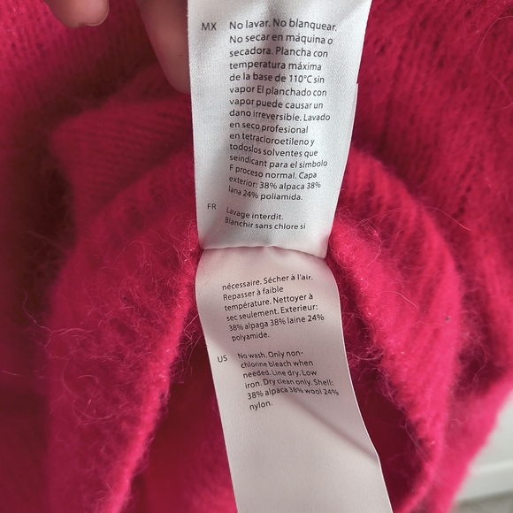 COS Bright Pink Alpaca Blend Turtleneck Sweater - Picture 6 of 8